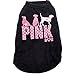 Ollypet Dog Clothes Small Puppy Shirt Black Dog Shirt Sleeveless Stretchy Tank Top Trendy Breathable Apparel Cute Pink Dog Printed Pet Apparel Casual Summer Cotton Blend Outfit (XS)