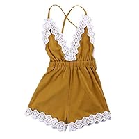 MiyaSudy Newborn Baby Girls Halter Romper Lace Jumpsuit Summer Clothes Outfits
