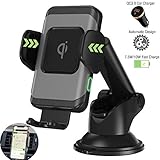 Wefunix Wireless Car Charger, 10W Fast Qi Charging Auto Clamping Mount Windshield Dashboard Air Vent Phone Holder Compatible for iPhone 11/11 Pro Max/Xs MAX/XR/X/8+, Samsung Galaxy S10+ S9+ S8 Note 9
