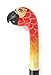 HAND CARVED WOOD PARROT BIRD WALKING STICK CANE ART WHIMSICAL TROPICAL SAFARI