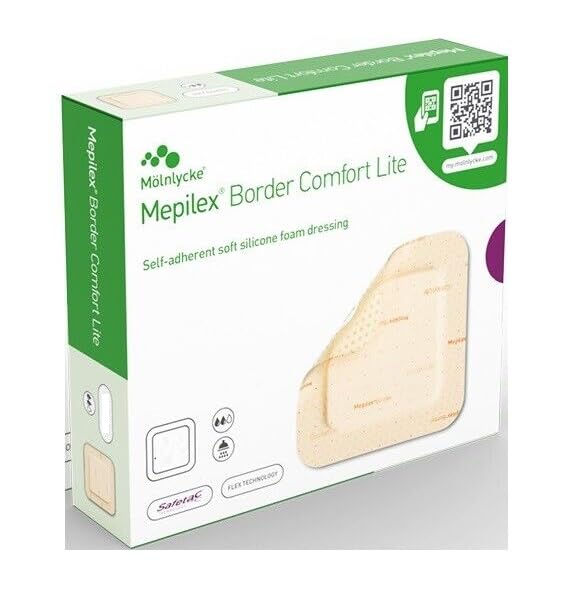 Mepilex ME281000 Border Lite Foam Dressing, 4 cm Width, 5 cm Length (Pack of 10)