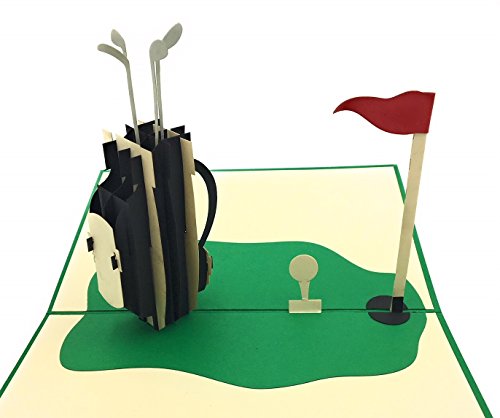 Golf lovers and enthusiasts unique pop-up card! For parents or grandfather's bday, co-workers and retirement