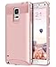 BENTOBEN Note 4 Case, Dual Layered Rugged Durable Impact Resistant Shockproof Cases Shell for Samsung Galaxy Note 4 - Hard & Soft Rubber Heavy Duty Case Cover N910A/N910T/N910P/N910V/N910R, Rose Gold