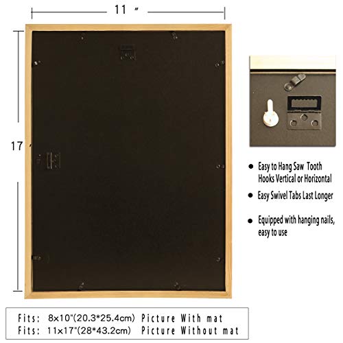 KAOIKO 11x17 Frame White Solid Wood Wall Picture Poster Photo frames (1
