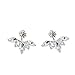 Kissweet Fashion Earings Big Crystal Ear Jackets Leaf Ear Clips Stud Earrings