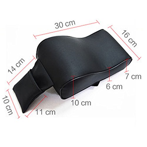 PU Leather Car Armrest Box Pad, Breathable Soft Memory Cotton Car Armrest Cushion Armrest Center Consoles Head Neck Rest Pillow Pad for Car Motor Auto Vehicle(Black)