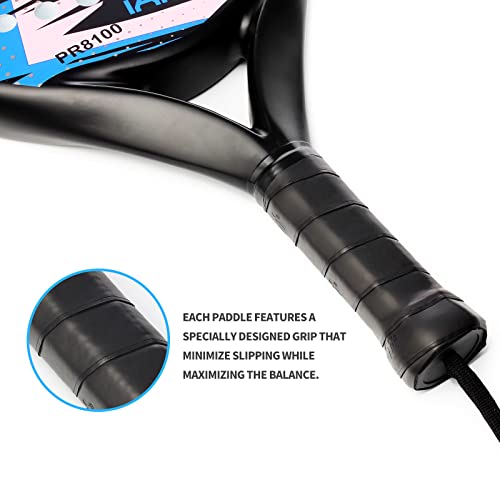 Padel Racket 100% Carbon Fiber – EVA Memory Foam Core – Lightweight Professional Performance Paddle with Carry Bag – 3 Colors With bag