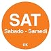 DayMark DuraMark Day of the Week Trilingual Permanent Label, Saturday, 3/4" Circle, Orange (Roll of 2000)