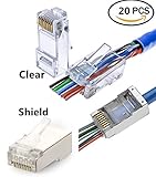 RJ45 CAT6 Connector Pass Through End Shielded Clear Ethernet 8P8C Modular Plug