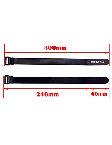 Readytosky RC Lipo Battery Straps 300mm x 20mm HD Rubberized Leather Non-Slip Battery Tie Down Strap(5PCS)