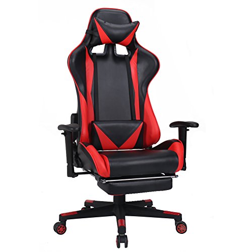 Zenith High Back PU Leather Swivel Gaming Chair with Adjustable Armrest