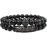 GDLKPYHS 2Pcs Healing Crystal Beaded Bracelet for Men Women Handmade 8MM Beads Stretch Bracelet Protection Bracelets Bring Good Luck Prosperity and Happiness Gifts for Men Women