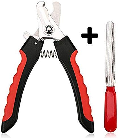 Pet Paradise™ Professional Nail Cutter with Clipper (Large) for: Small, Medium, Large Dogs & Cats. Claw & Nails Clippers Grinder Trimmer (Red - Black)