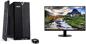 Acer Aspire TC-895-UA91 Desktop 10th Gen Intel Core i3-10100 8GB DDR4 512GB SSD 8X DVD 802.11AX Wifi6 USB 3.2 Type C Windows 10 Home + Acer SB220Q 21.5 inch FHD IPS Monitor Bundle w/RE Accessories