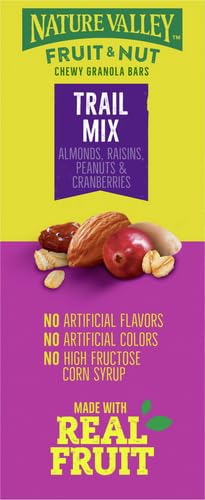 NATURE VALLEY CHEWY FRUIT AND NUT GRANOLA BARS, TRAIL MIX SNACK BARS, 12 CT, 14.4 OZ