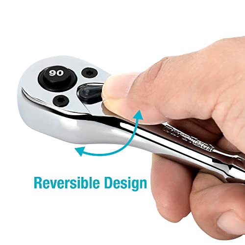 DURATECH 1/4Inch Drive Ratchet, 90Tooth Quickrelease Ratchet Wrench