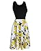 Ineffable Women's Casual Pockets Sleeveless Patchwork Cocktail Party Tank Dress