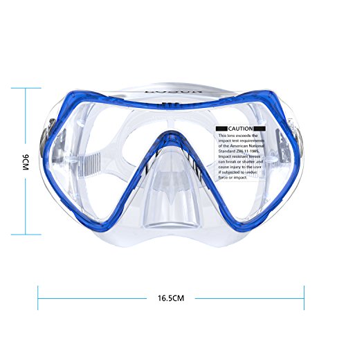 Losun Snorkel Mask Set for Adult with 2 Mouthpieces, Diving Swimming Goggles Mask Dry Snorkel Tube Set - Thumbnail 2