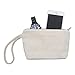 Aspire 12-Pack Natural 100% Cotton Canvas Wristlet Pouches, DIY Cosmetics Bag with Bottom