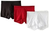 DKNY Men's Contoured Pouch 3 Pack Trunk, White/Black/Red, Small