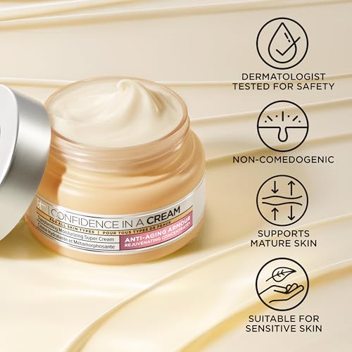 IT Cosmetics Confidence in a Cream - Hydrating & Anti Aging Face Moisturizer, Visibly Reduces Fine Lines & Wrinkles, Up To 48H Hydration, Repairs Skin Barrier, Squalane & Ceramides, For All Skin Types