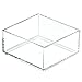 mDesign Plastic Square Desk Organizer Tray for Home Office, Drawers, Desktop, Holder for Pens, Paper Clips, Office Supply Accessory - Lumiere Collection - 6 Pack - Clear