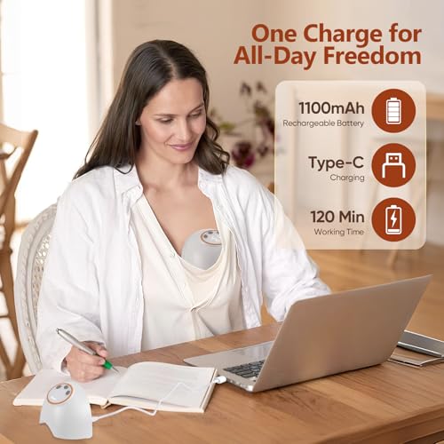 Electric Breast Pump, Hands Free Breast Pump with 4 Modes & 12 Levels, BPA Free, Quiet, Portable and Lightweight, 17/19/21/24mm Spout, Smart LED Display