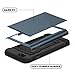 SAMONPOW Wallet with Card Holder Cover for iPhone 6 iPhone 6s Case Dual Layer Protective Hard PC TPU Inner Rubber Back Card Slot Cover for iPhone 6 iPhone 6s 4.7 inch Dark Blue