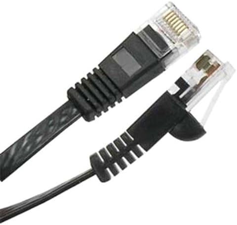 kisslink EC6150 CAT 6 Ethernet Flat Cable 15' Ultra Speed Gigabit Modem/Router/LAN/Printer/MAC/Laptop/PC, Black