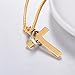 U7 18K Gold Plated English Lords Prayer Cross Halo Pendant Necklace