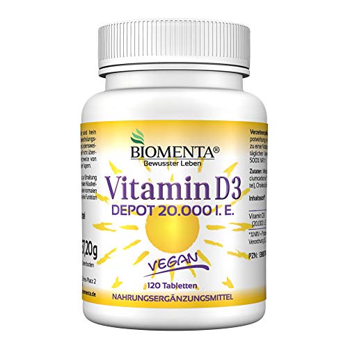 BIOMENTA VITAMIN D3 HOCHDOSIERT 20000 I. E. AKTION!!! VEGAN