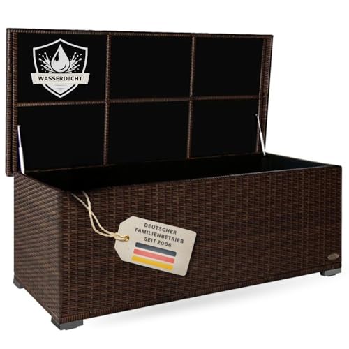 RS Trade Auflagenbox wasserdicht, Gartenbox, Aufbewahrungsbox Garten, Kissenbox Outdoor, Gartentruhe, große Gartenkiste für Polster, wetterfeste Garte