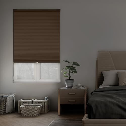 DEZ FURNISHINGS Cordless 1.5" Blackout Cellular Shade, Energy Saver, 28" W x 72…