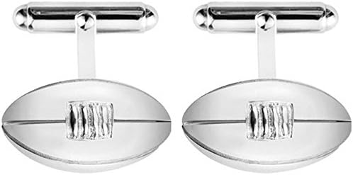 Silver Sterling Silver Rugby Ball Cufflinks by Orton West