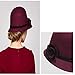 Maitose™ Women's Bow Wool Felt Bucket Hat Wine Red