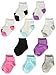 Fruit of the Loom Baby Girls' Ankle 10 Pack Sock, Assorted, Shoe Size: 7.5-11 (3-5 Years)