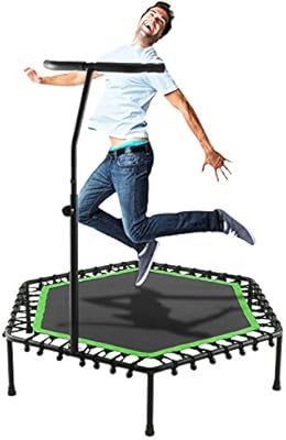 Buyi-World Trampoline Professional Fitness Trampoline con Mango ...
