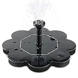 Skywoo Solar Fountain Pump, Garden Solar Water Pump with 1.5W Solar Panel Solar Powered Water Pump with 4 Nozzles, Floating Solar Powered Fountain for Birdbath, Pond, Aquarium, Garden, Patio and Pool
