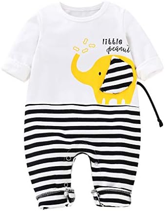 Christmas Baby Cotton Elephant Romper Pajamas Striped Print Jumpsuit Newborn Outfits Clothing Bodysuit 3-18M