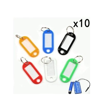 Coded Key Tag with Label Window Ring Holder, 60 Pieces, Assorted Color