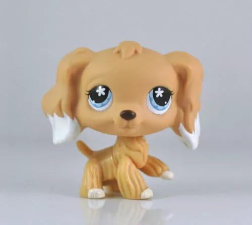 DEEJOE Pet Shop Puppy Tan Long Hair White Ears Cocker Spaniel Dog LPS Action Figure Toy 2"