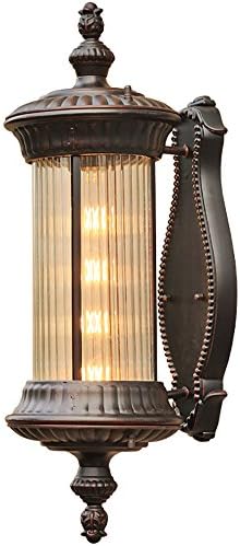 TOYM US Outdoor Waterproof Wall Light Red Bronze Gate Lamp Garden Luxury Villa Terrace Post Light
