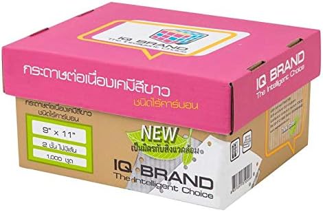 IQ Brand Continuous Computer Paper for Dot Matrix Printer, 9 x 11, White, No Lines (2-Part)
