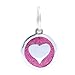 PetTouchID Smart Glitter Pet ID Tag, QR Code, Contactless NFC, GPS Location (Heart Hot Pink)