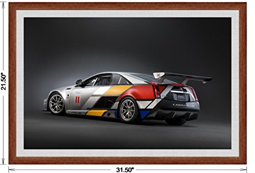 Cadillac CTS-V Racing Coupe (2012) Framed Car Art Poster Print Silver
Rear Side Studio View in Light Walnut Frame, 1" Gray Simulated Mat
20"x30"