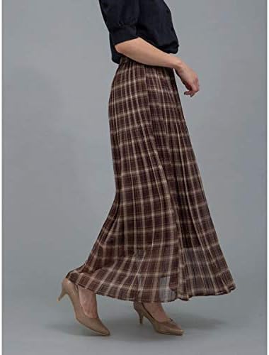 Amazon アースミュージック エコロジー シアーチェックプリーツスカート ブラウン F スカート 通販