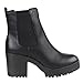 Beston EJ03 Women's Elastic Goring Pull On Platform Heeled Chelsea Ankle Booties