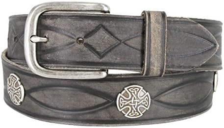 Genuine Full Grain Western Engraved Tooled Leather Belt Strap or Belt 1-1/2" Wide, Multi-Style Options