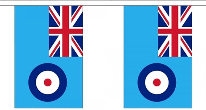 Flagtex RAF Ensign Rectangle Bunting – 9m with 30 Flags – Fabric for Indoor & Outdoor Use – String Flags Banners Royal Air Force UK Military Aviation — image 1
