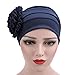 Egmy Gift for Friends, 1PC Newest Women Muslim Stretch Turban Hat Chemo Cap Hair Loss Head Scarf Wrap Hijib Cap (Navy)